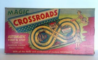 Magic Crossroads Tin Track And Wind Up Cars Box 1930s