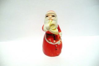 Thimble Bisque Enesco Figural Of Santa Claus Playing A French Horn