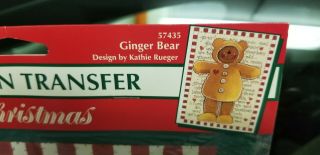 2 VTG Plaid Gingerbread Bear Iron On Transfer Shirt/Tee/Top Christmas Unique 3