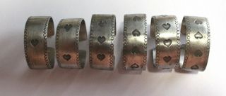 Vintage Vhm Made In Denmark Pewter Napkin Rings Set Of Six