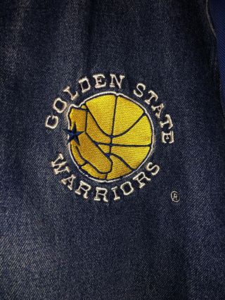 Starter Vintage Nba Golden State Warriors 90s Denim Jean Jacket Basketball L