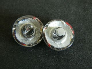 2 Vintage Glass REVERSE Painted COLORFUL Buttons 3