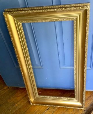 Vintage Rococo Baroque Gold Gilt Wood & Gesso Picture Frame Wooden Ornate