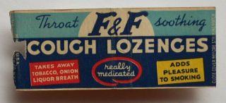 1950s Full Length F&f Cough Lozenges Matchbook