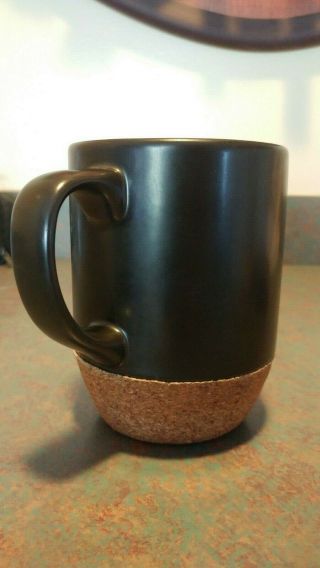 Starbucks Coffee Cork Bottom 2009 Large Black Ceramic Mug Cup 18 Oz 3