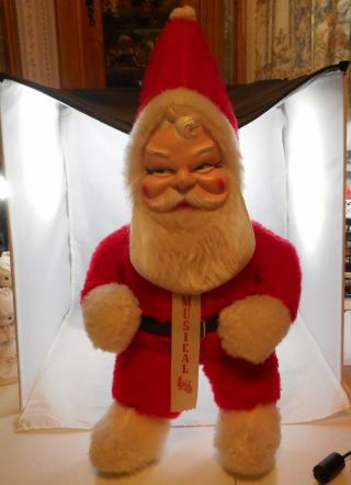 Vintage Bj Toy Co.  Inc.  Plush Musical Santa