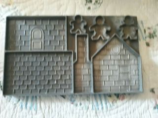 Metal Double Sided Gingerbread House & 3 Bears House Cookie Mold Pan 6.  25 X 11 "