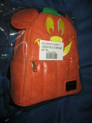 Loungefly Disney Parks Exclusive Mickey Mouse Halloween/pumpkin Backpack