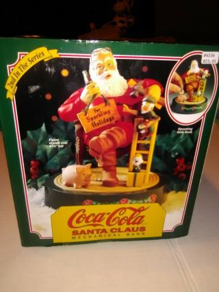 1994 Coca - Cola Santa Claus Mechanical Bank - With Certificate