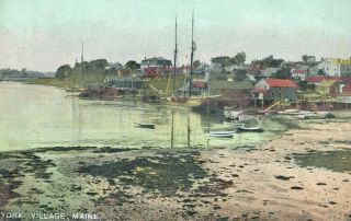 C.  1900 - 10 Harbor Boats,  York Village,  Maine Postcard P174