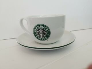 Starbucks Jumbo Mug And Saucer Coffee Cup Soup Bowl 18oz 2006 Mermaid Logo