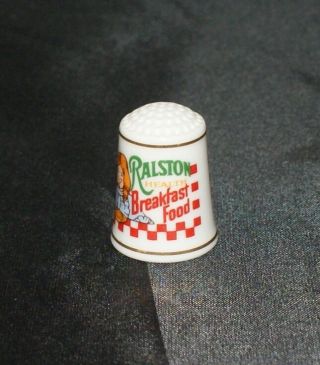 Ralston Purina Cereals Advertising Promo Thimble Porcelain 1980 Great Gift