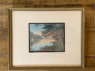 Authentic Wallace Nutting Signed Hand Colored Print - Exterior Landscape Print