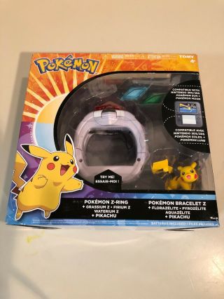 Pokemon Z Ring Crystal Set Bracelet Pikachu Figure Tomy Nintendo Ds Sun,  Moon