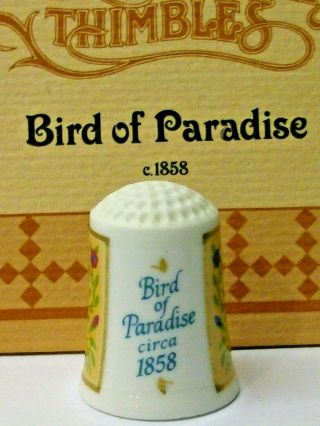 A RARE AMERICAN HEIRLOOM QUILT BONE CHINA THIMBLE THE - - BIRD OF PARADISE - - 3