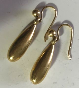 Vintage 9ct Gold Drop Earrings 1g 15mm Drop Fully Hallmarked