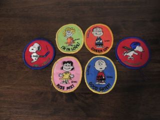 6 Vintage Peanuts Gang Patches Snoopy Charlie Brown Lucy