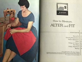 Vintage 1960 Singer Sewing Library Book on How to Measure Alter Fit Your Clothes 2