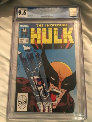 Marvel Incredible Hulk 340 Cgc Near Mint/mint 9.  6 Hulk Vs.  Wolverine Certrified
