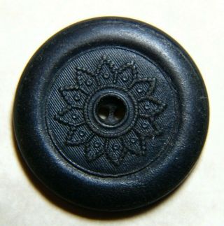 Vintage Pressed Pattern Horn Whistle Button 1 "