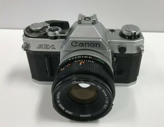 Canon Ae - 1 Film Camera With Canon 50mm 1.  8 S.  C.  Lens,  A Few - Vintage 1977