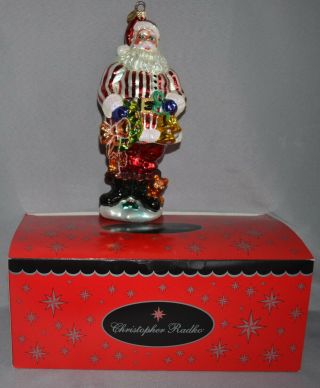 Christopher Radko 9 " Peppermint Stripe Christmas Santa Clause Ornament