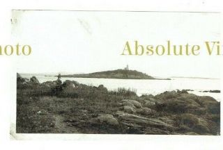 Old Chinese Postcard Size Photo Lighthouse Island Tsingtao / Qingdao China 1925