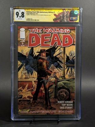 Walking Dead 10th Anniversary Edition 100 (cgc 9.  8) Signed By Kirkman & Moore