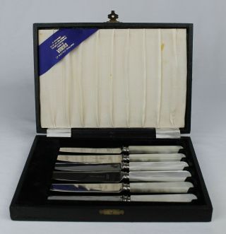 Vtg.  6 Stainless Steel Steak Knives Set By Viners Of Sheffield,  England