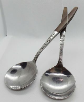 Interpur Japan Canoe Muffin Flatware Mid - Century Danish Modern Sugar Spoons