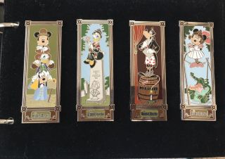 Disney Pin Set Haunted Mansion Stretch Room Mickey Donald Goofy Minnie Daisy - Vgc