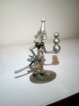 Vtg 1982 Spoontiques Pink Panther Clown Pewter Figurine