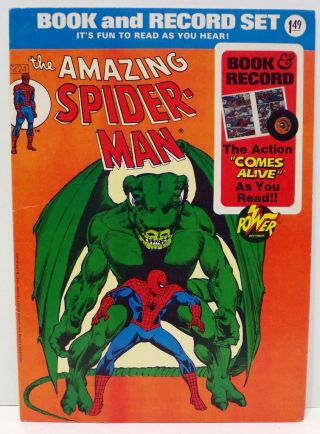 Spider - Man Invasion Of The Dragon Men Book & Record Set Power Pr24 1974