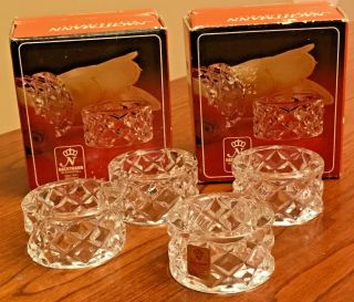 4 Vintage Nachtmann Bleikristall Crystal Napkin Rings Made In W Germany P109 2 "