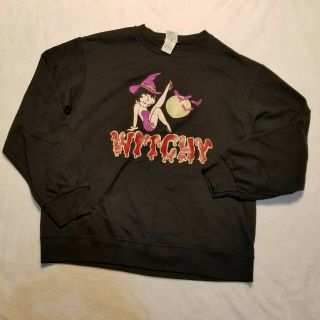 Betty Boop Witchy Halloween Sweatshirt Black