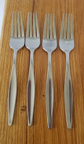 Reed & Barton Etude Stainless Flatware 7 3/8 " Dinner Forks Set Of 4