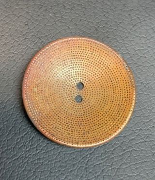 Large Vintage Copper/Brass Decorative Button 2 Hole 1/ 1/8 