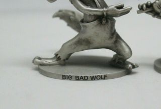 Vtg Schmid Walt Disney Fine Pewter Fifer,  Practical Pigs & Big Bad Wolf Figurine 2