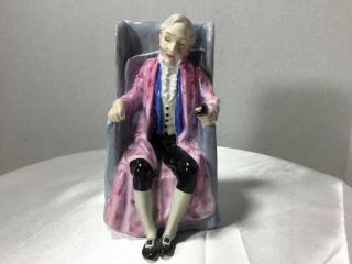 Royal Doulton Figurine Darby Hn 2027 Old Man Sitting On Chair Wearing Pink Robe