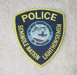 Seminole Nation Lighthorsemen Police Patch - Oklahoma - 3 7/8 " X 4 1/2 "