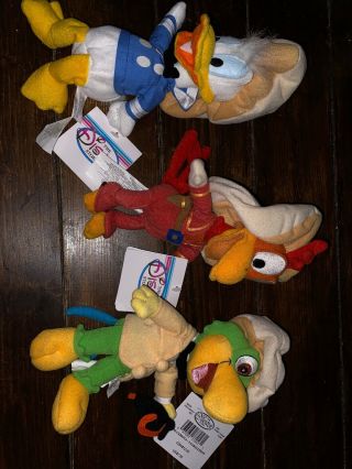 Jose Carioca Panchito Donald Duck 8” Plush Vintage Disney 3 Caballeros Rare