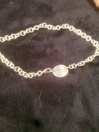Sterling Silver Vintage Tiffany & Co.  Return To Tiffany Ny Choker Necklace.