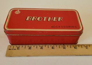 Vintage Brother Sewing Machine Tin Storage Box,  Vibrant Color