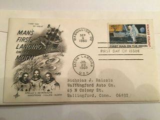 1969 Moon Landing - First Day Of Issue - Cachet Envelope - Dual Postmark -
