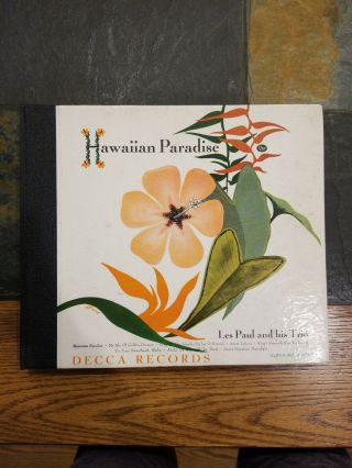 Les Paul Trio Hawaiian Paradise Decca A - 478 4 Album Box Set 78 Rpm W/ Insert