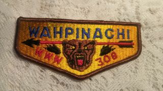 Vintage Boy Scouts Patch Wahpinachi Lodge 308 Www Order Of The Arrow