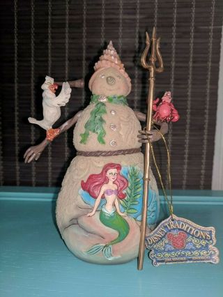 Jim Shore Christmas By The Sea The Little Mermaid Snowman Disney Ariel Sand Man
