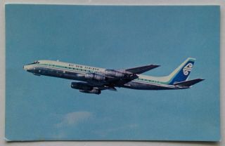 Air Zealand Dc - 8 Plane Postcard (p308)