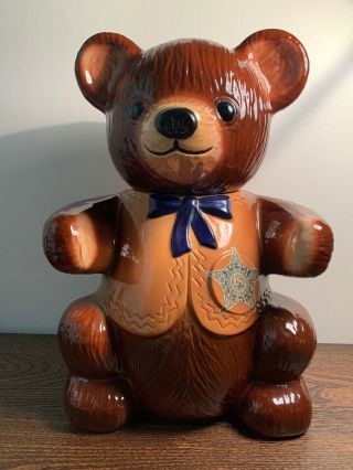 Kraft Cookie Jar " I Love Marshmallows " 1982 Large 15 " Teddy Bear