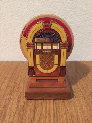 Wurlitzer Jukebox Coaster Holder With 9 Coasters " Musical Fun For Everyone "